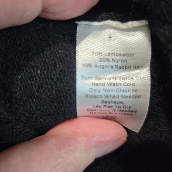 Talbots Lambswool Angora Black V-neck Cardigan Sweater Sz PL Classic - Picture 11 of 12
